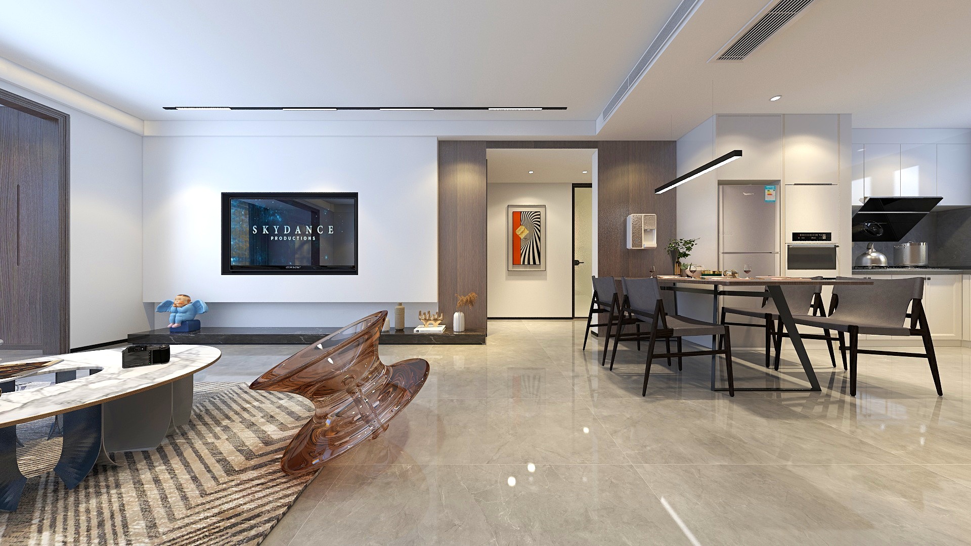 城市人家-海河湾-客餐厅